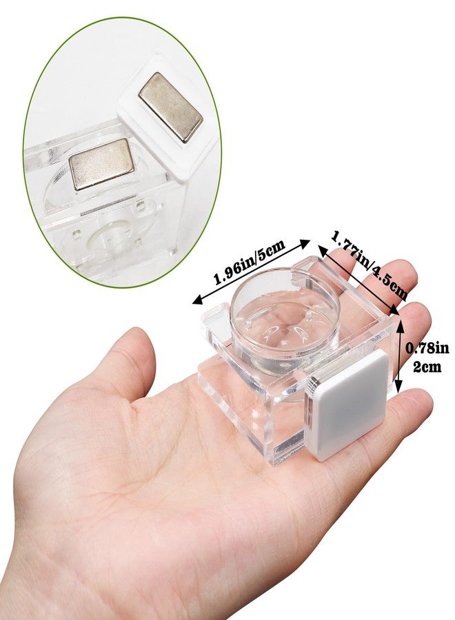 Oooct Jumping Spider Feeding Dish, Transparent Acrylic Magnetic Tiny Tarantula Food Bowl Water Dish, Enclosure Feeder Accessories for Jumping Spider Tarantula Small Spider - 2 × 1.8 Inch - Image 3